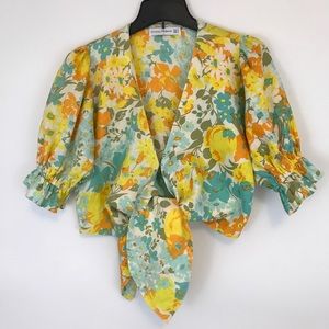 FAITHFULL THE BRAND Jamais cropped tie-front top